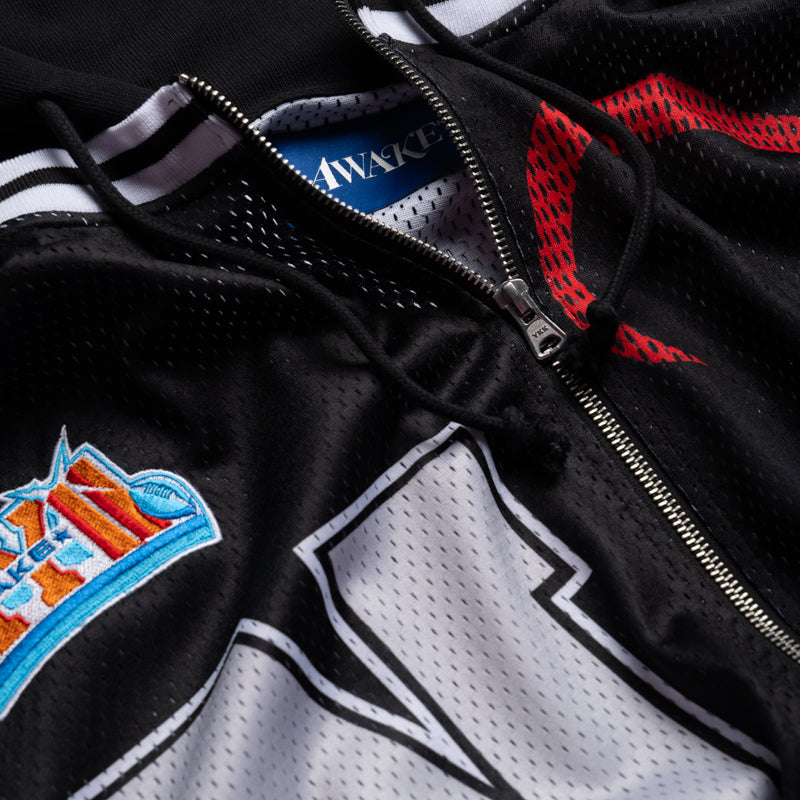 Awake NY Headcrack Champs Jersey Zip Hoodie - Black