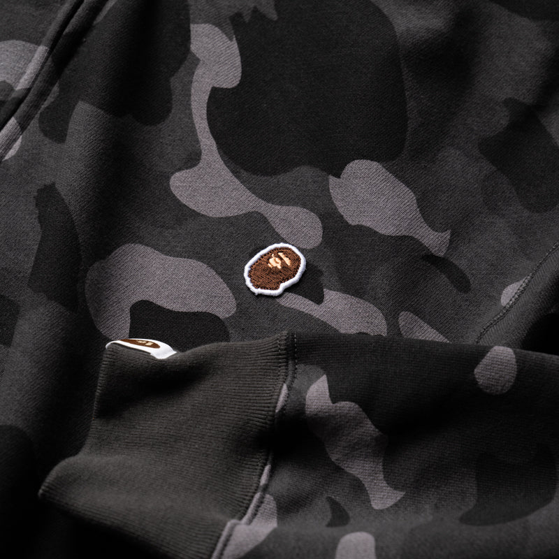 A Bathing Ape One Point Color Camo Cropped Full Zip Hoodie - Black