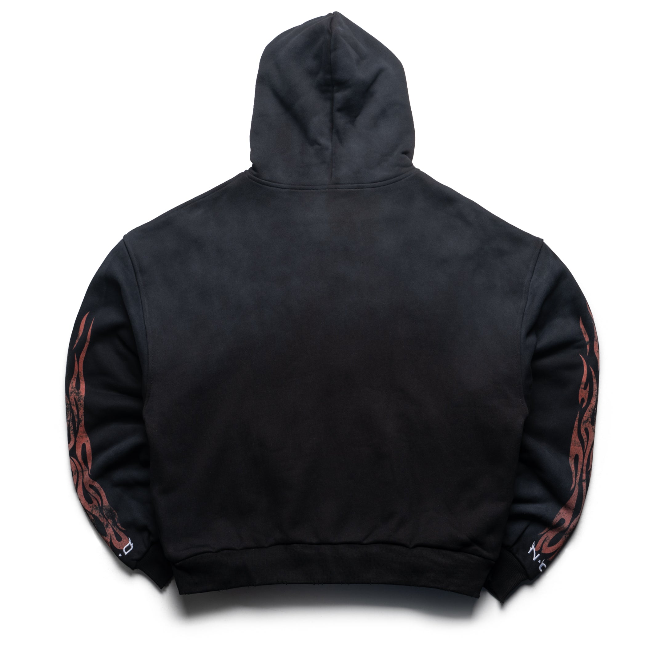 Nothing Grows Overnight Flame Logo Full Zip Hoodie - Black