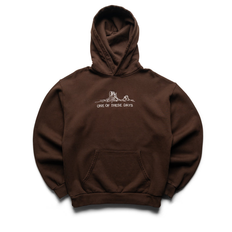 One Of These Days Follow The Road Pullover Hoodie - Dark Brown