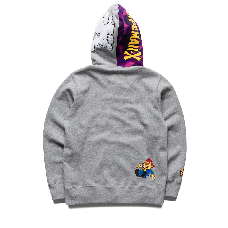 A Bathing Ape Bapeman-X Full Zip Hoodie - Gray