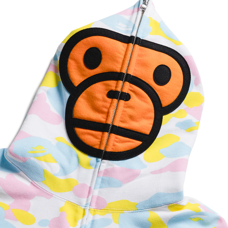 A Bathing Ape Multi Camo Baby Milo Full Zip Hoodie - White