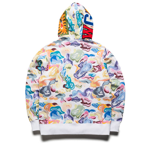 A Bathing Ape Art Camo Shark Full Zip Hoodie - White