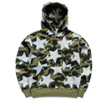A Bathing Ape Sta Over Print 1st Camo Shark Pullover Hoodie - Green