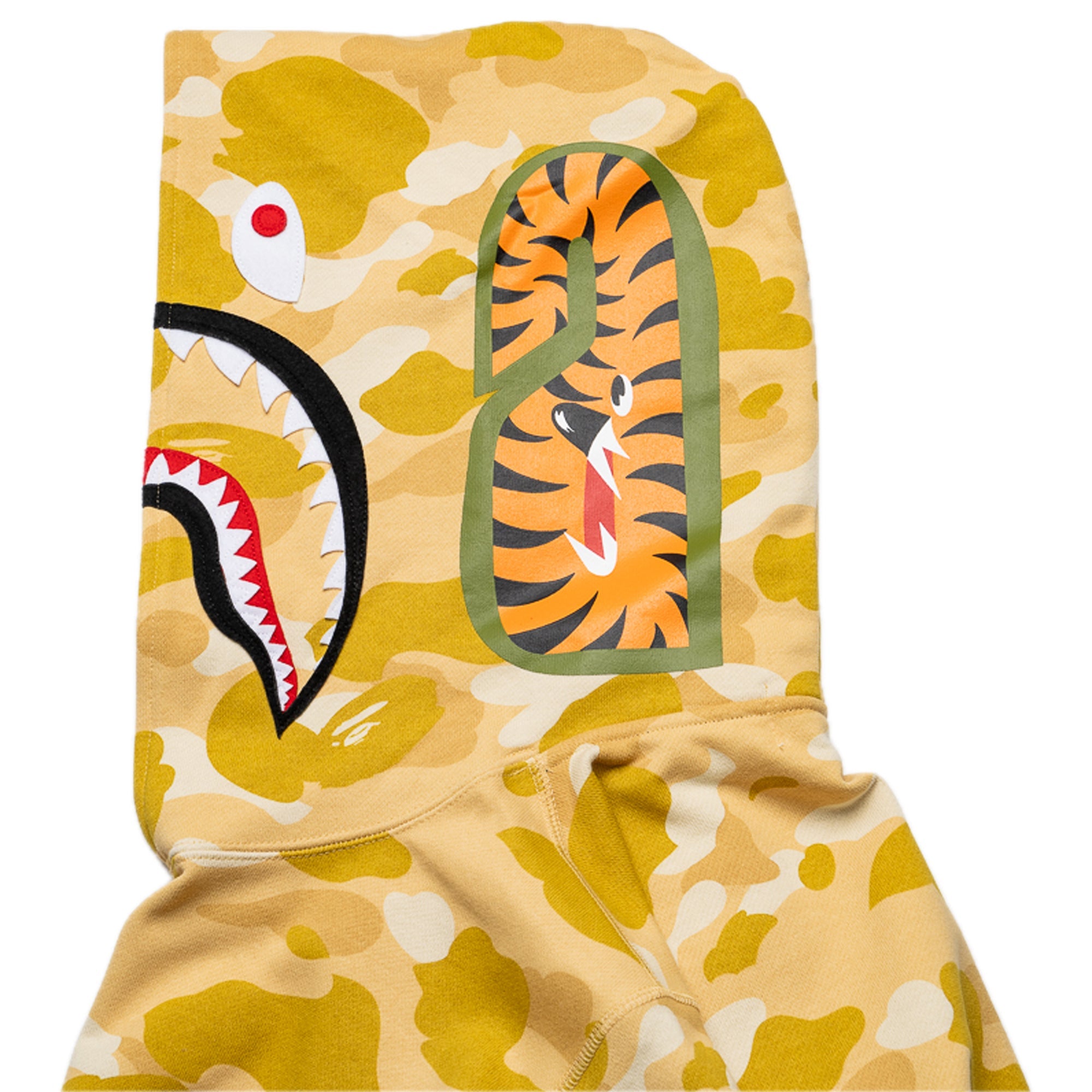 A Bathing Ape Color Camo Shark Pullover Hoodie - Yellow