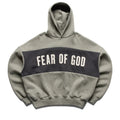 Fear Of God Essentials Cropped Relaxed Paneled Hoodie - Seal Heather/Iron Grey