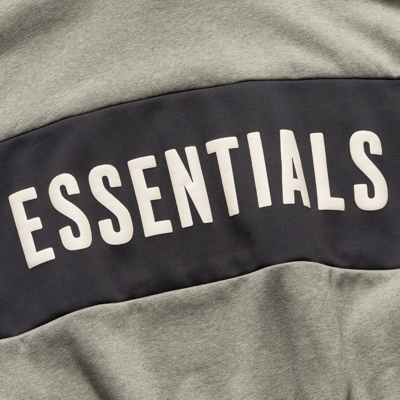 Fear Of God Essentials Cropped Relaxed Paneled Hoodie - Seal Heather/Iron Grey