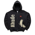 Rhude Eagle Pass Zip Up Hoodie - Vintage Black/White