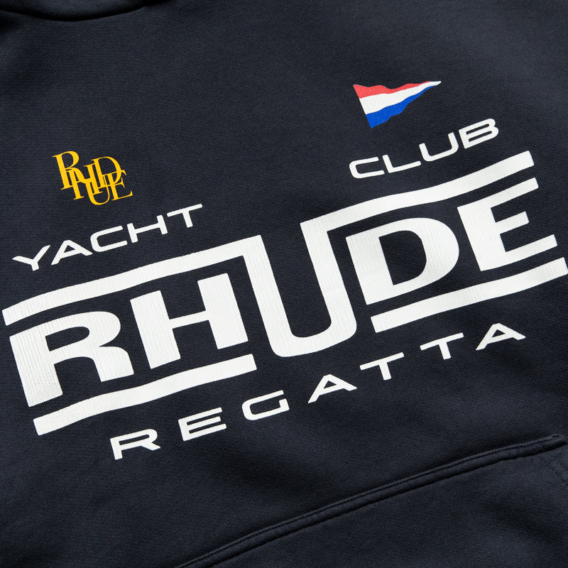 Rhude Regatta Club Hoodie - Vintage Black/Whtie